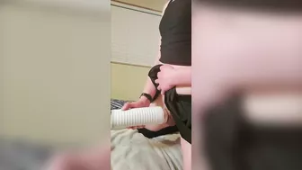 femboys gives himself a ruined orgasm with his fleshlight