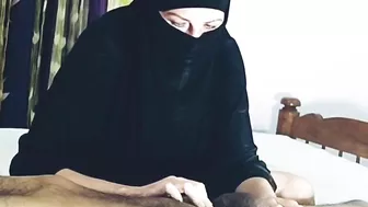 Sexy Hands on Cock Giving Massage of Beautiful Girl In Hijab