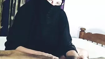 Sexy Hands on Cock Giving Massage of Beautiful Girl In Hijab