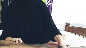 Sexy Hands on Cock Giving Massage of Beautiful Girl In Hijab