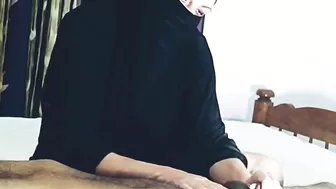 Sexy Hands on Cock Giving Massage of Beautiful Girl In Hijab