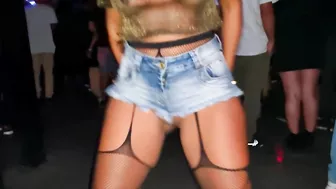 MICRO SHORTS SHOW PUSSY AT DISCO