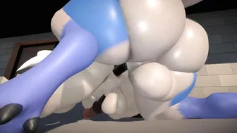 Furry Baby Gets Fucked Good By Huge Monster Cock From Behind 3D Porn Furry