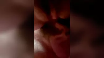 Close-up doggy style camera under pussy fucking