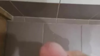 Boy stripping cock reveal and nasty cumshot on the wall ????