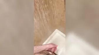 Shooting my cum in to the hotel sink