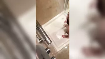 Shooting my cum in to the hotel sink