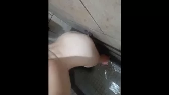 Fucking my dildo in the shower