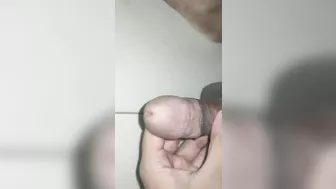 Playing with cock and balls