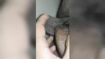 Playing with cock and balls