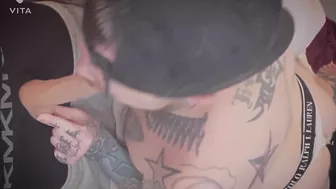 Tatted twink blowjob