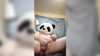 Masterbating panda breaks in my home uses all my lube