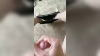 Teen Boy Jerks Off and Cums with Parents in the Other Room