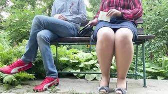 Hot MILF with a gorgeous ass inserts a pad outdoors while I watch