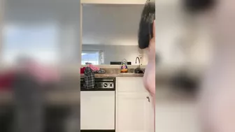 Raw pov stripping while cleaning dirty refrigerator