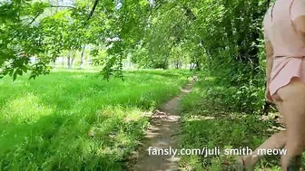 Lustful doll flashes her ass and pussy near the road