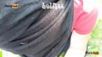 I kneel in a public park to give him a hands-free blowjob and he fills my mouth with cum - LolAss