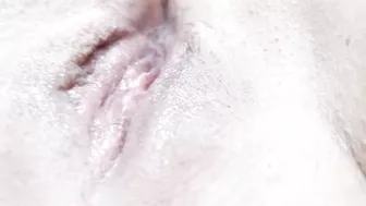 Close up of my wet pussy. cum on her