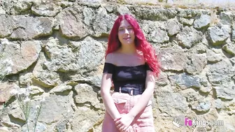 Petite and shy redhead teen looks for OUTDOOR FUN at our blind date