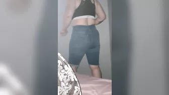 Step mom in jeans get fucked through the hole by step son