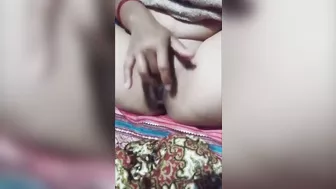 Nepali village wife masturbating horny pussy and squirting.