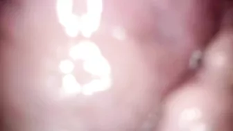 Cumshot filmed from insde the pussy