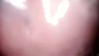 Cumshot filmed from insde the pussy