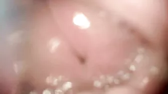 Cumshot filmed from insde the pussy