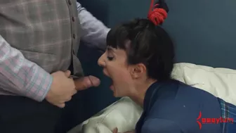 Throat fucked teen babe