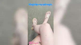 White Toenails in Sandals Femdom Goddess Pretty Feet Foot Fetish