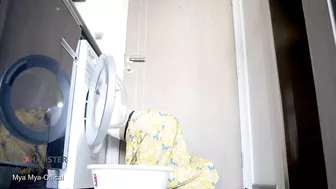 Myanmar Tiny Maid stuck Washing Machine and then Bang her Ass Behind