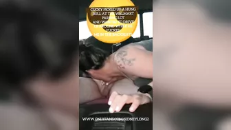 Hotwife milf fucks big cock bull in the backseat while cuck drives them around