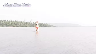 She Worship My Feets In Public Beach Under Water.