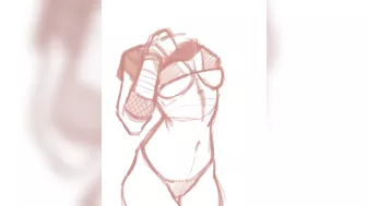 Kiwisunset Speedpaint, Cute Egirl Fanart Drawing, Bikini Drawing, Vertical Video