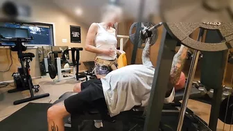 Mistress Amelia strap on fucks Joey during while he's in the gym.