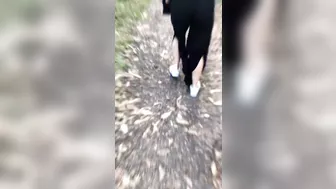 Hot girl has her pussy broken into in the middle of the park