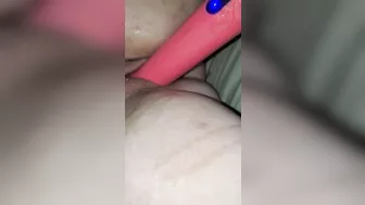 Super wet pussy taking vibrator