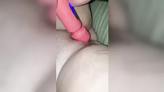 Super wet pussy taking vibrator