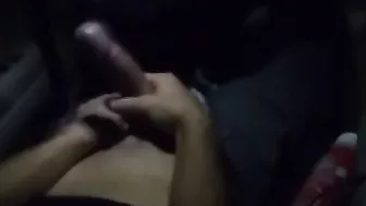 Friend record's us and his huge cock in the car.