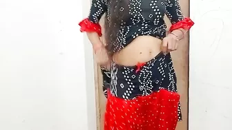 Indian bhabhi changing clothes in her room