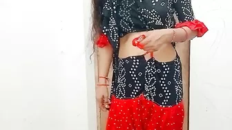 Indian bhabhi changing clothes in her room