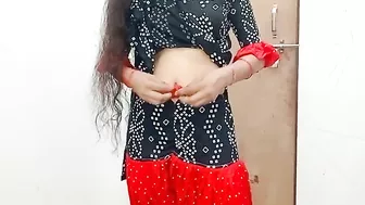 Indian bhabhi changing clothes in her room