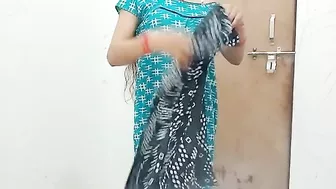 Indian bhabhi changing clothes in her room