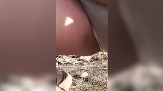 I pissed on a walk in the park in my panties and took them off to show you my hairy pussy