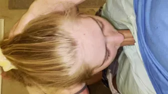 Girl tied and made to suck cock on knees in public bathroom