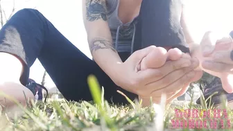 Playing with my feets and painting my nails red (part 2)