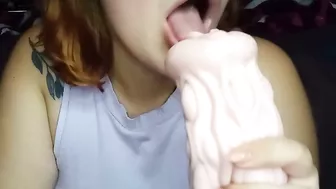 playing with silicone vagina