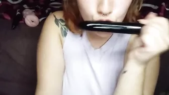 sucking big black vibrator