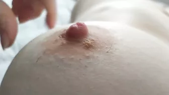 [HD] Extreme hard nipple closeup! Scratching and teasing with long nails