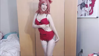 Love Live Cosplay Nishikino Maki Dances and Strips For You